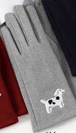 Load image into Gallery viewer, Winter Glove with Embroidered Dog
