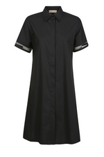 Load image into Gallery viewer, Purotatto Short kimono-style dress with organza details, black
