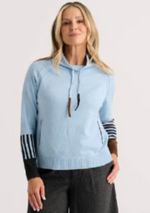 Load image into Gallery viewer, Zaket &amp; Plover Sweater in Power Blue with hood
