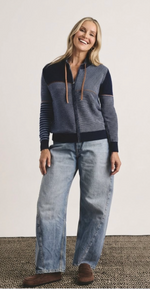 Load image into Gallery viewer, Zaket &amp; Plover Zippered Cardigan in Denim Colour
