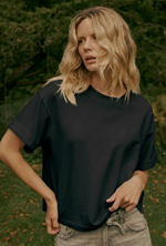 Load image into Gallery viewer, Repeat French terry boxy t-shirt with rolled sleeves
