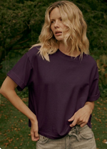 Load image into Gallery viewer, Repeat French terry boxy t-shirt with rolled sleeves
