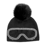 Load image into Gallery viewer, Mitchie's KNIT BEANIE WITH NEW SKI GOGGLES &amp; FOX FUR POMPOM
