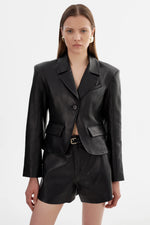 Load image into Gallery viewer, LaMarque VALENTINA | MICRO LEATHER BLAZER
