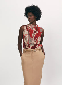 Iris Setlakwe Red Printed Sleeveless top