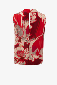 Iris Setlakwe Red Printed Sleeveless top