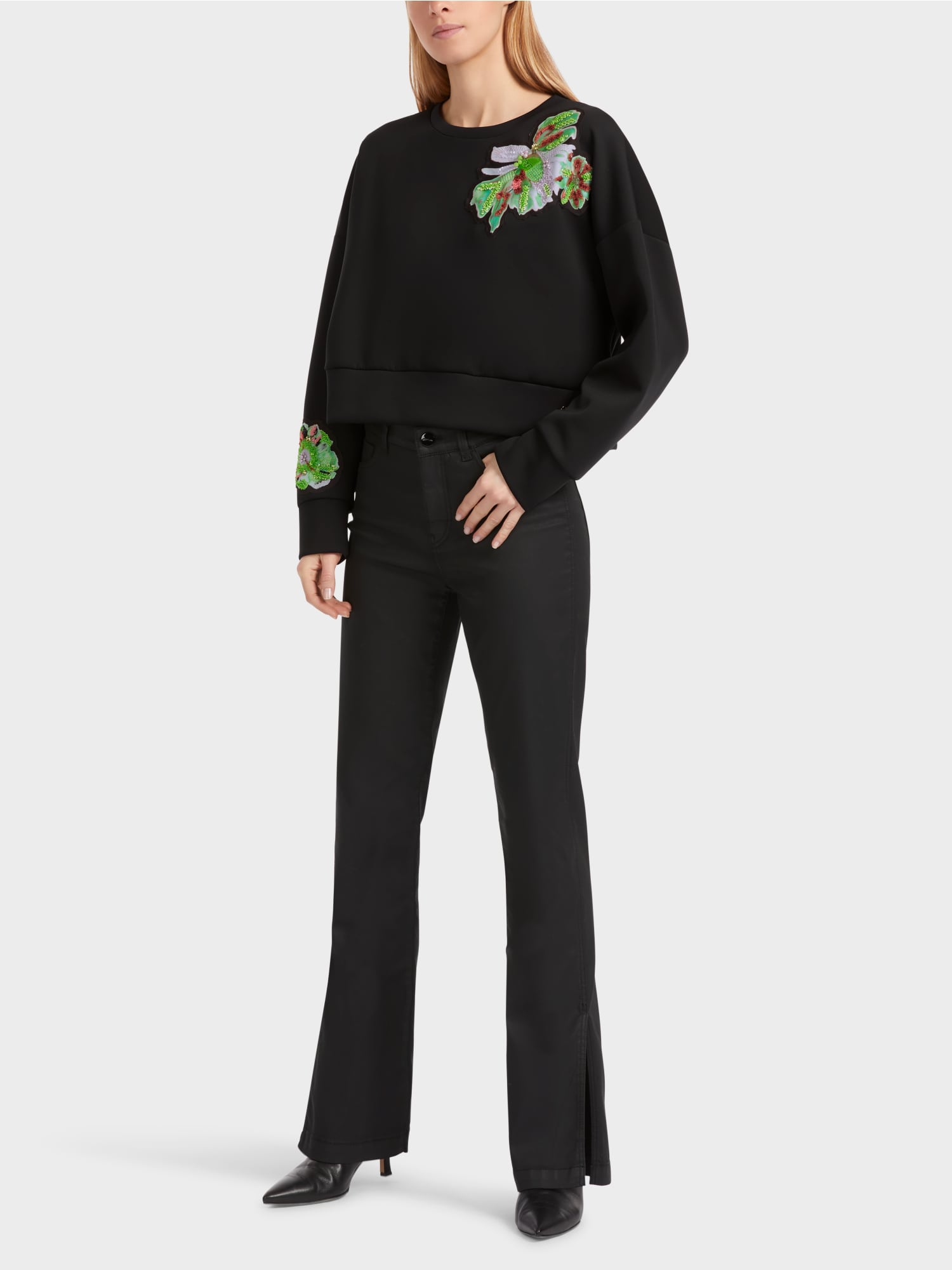 Marc Cain Sweatershirt with floral applique