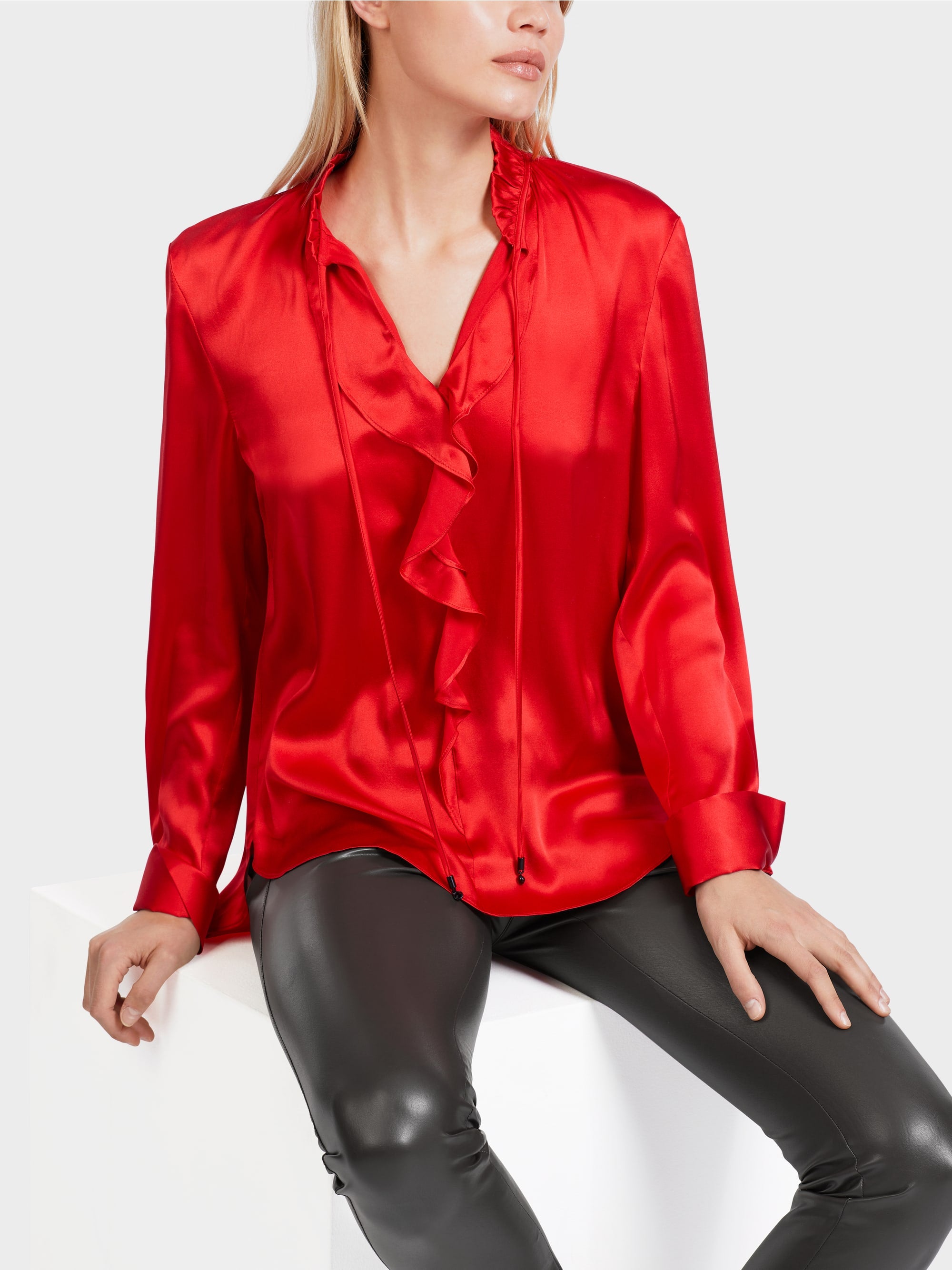 Marc Cain Red Silk Blouse