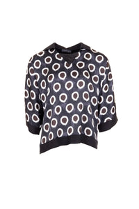 Peruzzi Print Top Blue/Black/white