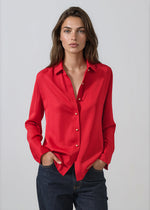Load image into Gallery viewer, Patrick Assaraf Red Silk Blouse
