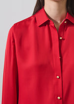 Load image into Gallery viewer, Patrick Assaraf Red Silk Blouse
