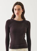 Load image into Gallery viewer, Patrick Assaraf LONG SLEEVE COTTON MODAL VINTAGE RIB CREW
