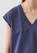 Load image into Gallery viewer, Patrick Assarraf V-Neck Top in Indigo Blue

