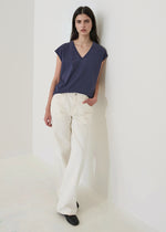 Load image into Gallery viewer, Patrick Assarraf V-Neck Top in Indigo Blue
