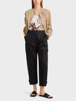 Load image into Gallery viewer, Marc Cain Black Satin Cargo Pant
