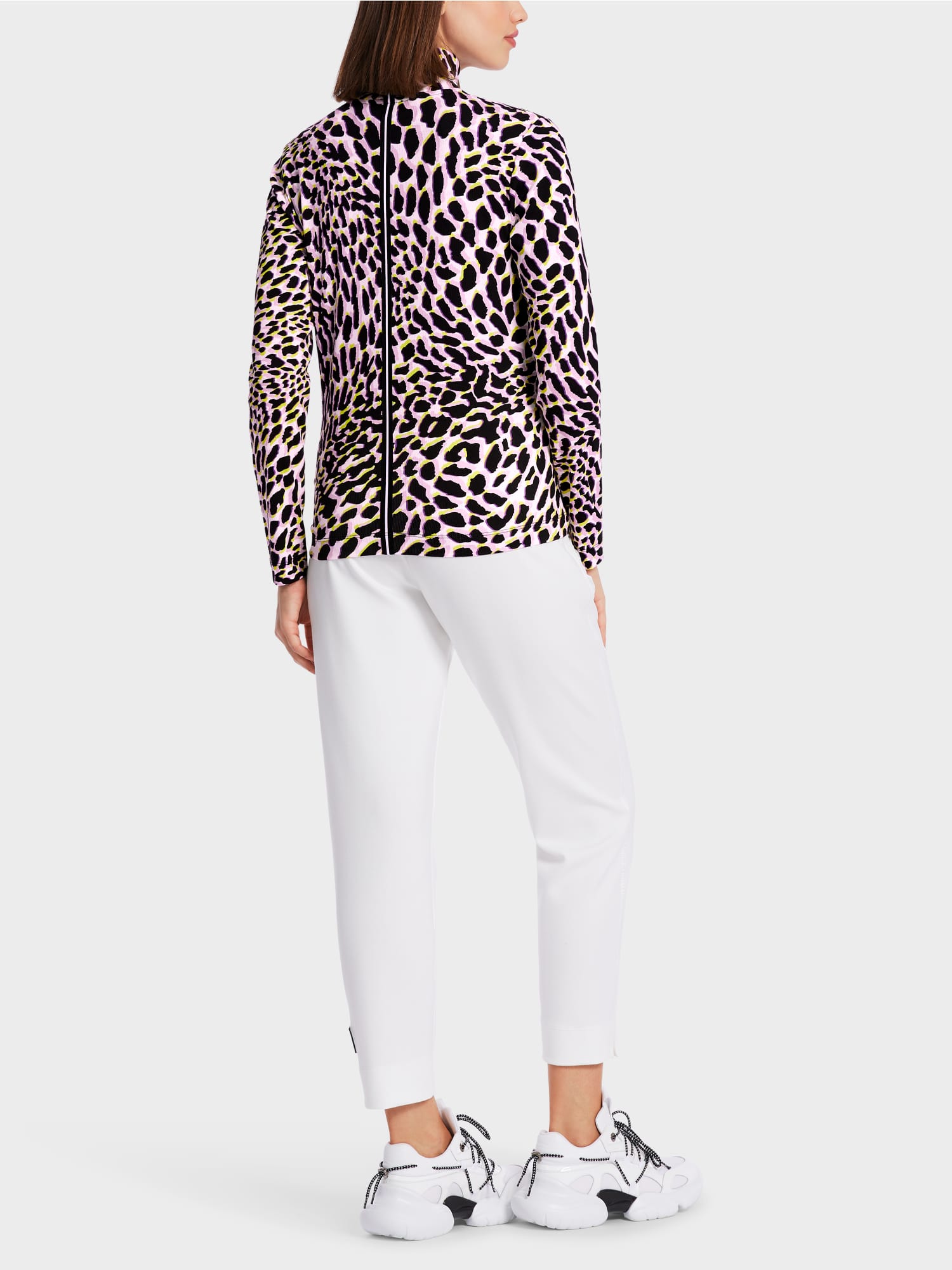 Marc Cain Zip-up jacket with Leo print