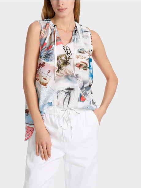 Marc Cain Sport Printed Cotton Tank Top