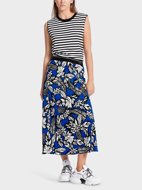 Marc Cain Sport Blue Printed Skirt