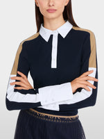 Load image into Gallery viewer, Marc Cain Sport Navy Polo Top
