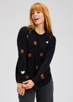 Load image into Gallery viewer, Zaket &amp; Plover Cotton Sweater with Dots and Hearts
