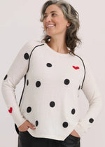 Load image into Gallery viewer, Zaket &amp; Plover Cotton Sweater with Dots and Hearts

