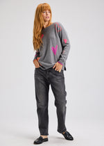 Load image into Gallery viewer, Zaket &amp; Plover Grey Sweater with Hearts
