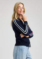 Load image into Gallery viewer, Zaket &amp; Plover Cardigan Navy &amp; Polka Dot
