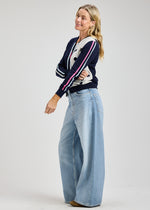 Load image into Gallery viewer, Zaket &amp; Plover Cardigan Navy &amp; Polka Dot
