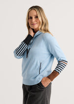Load image into Gallery viewer, Zaket &amp; Plover Sweater in Power Blue with hood

