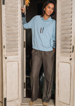 Load image into Gallery viewer, Zaket &amp; Plover Sweater in Power Blue with hood
