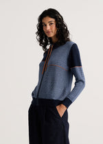 Load image into Gallery viewer, Zaket &amp; Plover Zippered Cardigan in Denim Colour
