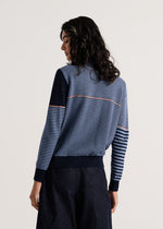Load image into Gallery viewer, Zaket &amp; Plover Zippered Cardigan in Denim Colour
