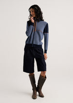 Load image into Gallery viewer, Zaket &amp; Plover Zippered Cardigan in Denim Colour
