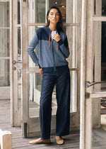 Load image into Gallery viewer, Zaket &amp; Plover Zippered Cardigan in Denim Colour
