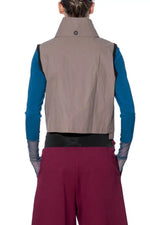 Load image into Gallery viewer, Art Point Cropped Vest with Turtleneck and Smartphone Pocket
