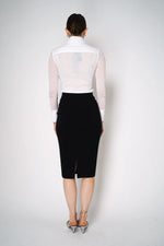 Load image into Gallery viewer, D. EXTERIOR KNIT LONG PENCIL SKIRT IN BLACK
