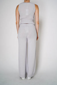 TONET CASHMERE BLEND KNIT PULL-ON PANTS IN LIGHT GREY