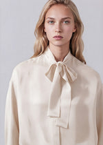 Load image into Gallery viewer, Patrick Assaraf Silk Blouse with Tie
