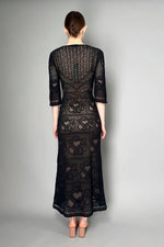 Load image into Gallery viewer, D.Exterior Dtretch Lace Long Dress in Black
