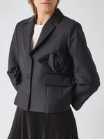 Load image into Gallery viewer, Meimeij Black jacket with Flower
