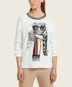 Load image into Gallery viewer, Marc Cain Sport T-Shirt animal print with scarf
