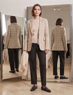 Load image into Gallery viewer, Circolo Long Cotton Blazer Camel Check
