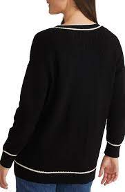 525 Cardigan Emma Black with Tipping