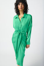 Load image into Gallery viewer, Joseph Ribkoff Tie-front Satin Blouse Dress
