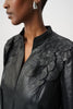Joseph Ribkoff Edgy Faux Leather Collared Jacket