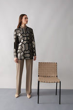 Load image into Gallery viewer, Joseph Ribkoff Geometric Pattern Dual Fabric Jacket
