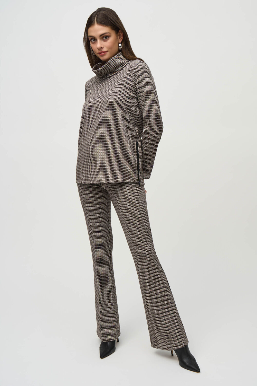 Joseph Ribkoff Turtleneck Houndstooth Pullover