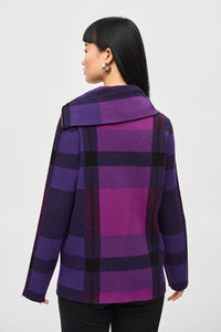 Joseph Ribkoff Casual Tartan Cowl Neck Top