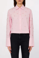 Load image into Gallery viewer, Liu-Jo Boxy shirt with bejewelled embellishment
