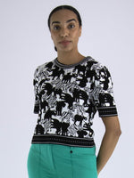 Load image into Gallery viewer, Marc Cain Black White Printed Sweater
